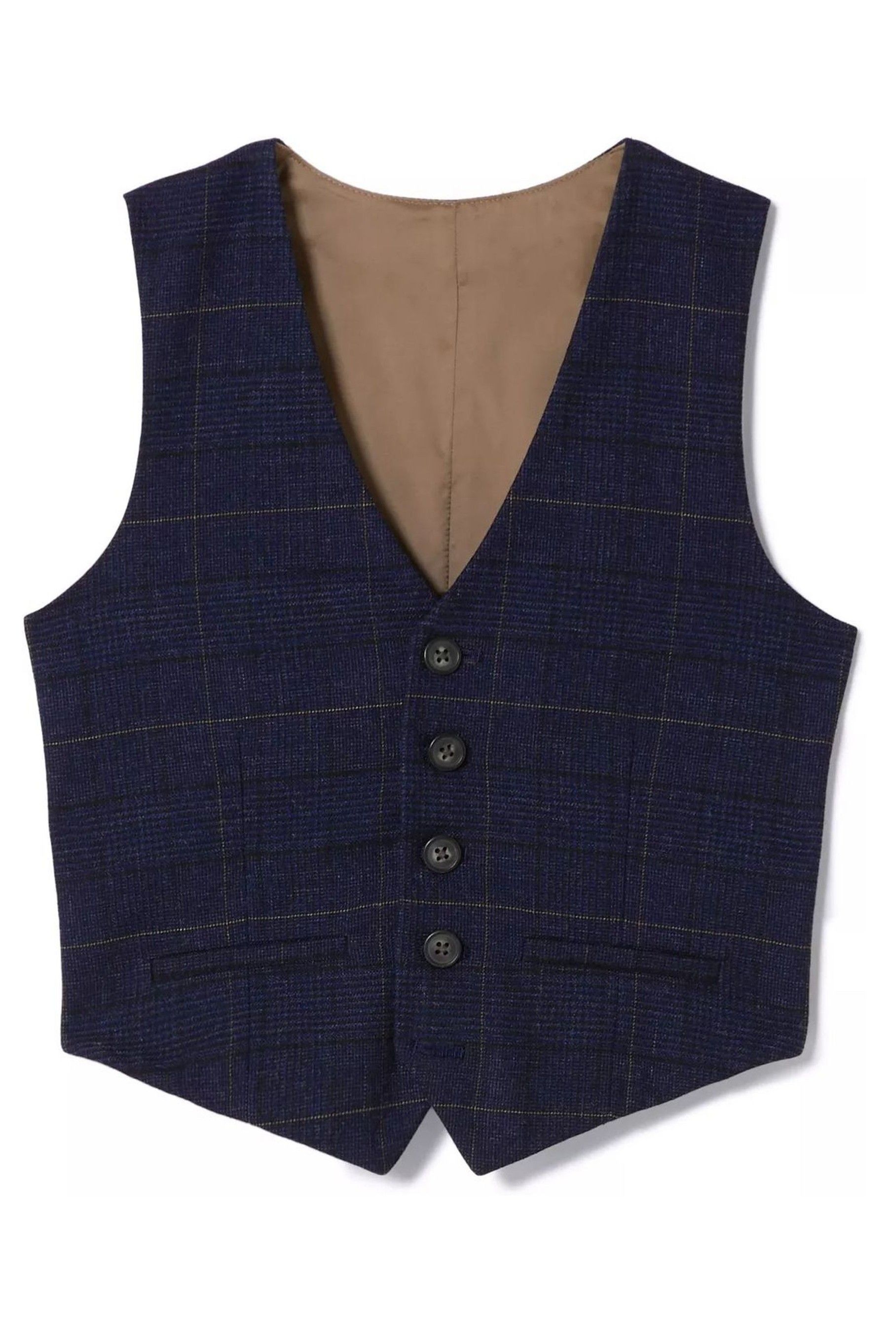 Buy Boys Blue Check Waistcoat from the Next UK online shop