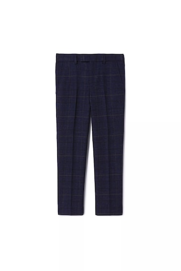 MOSS Boys Blue Check Trousers