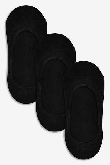 Black Low Cut Invisible Footsie Socks 3 Pack
