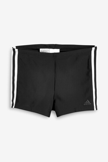 adidas Real Black 3-Stripes Swim Boxers