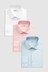 Blue/Pink/White Slim Fit Single Cuff Shirts 3 Pack