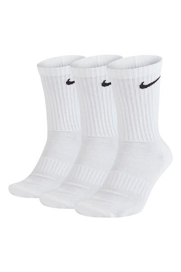 Nike White Everyday Cushioned Crew Socks 3 Pack