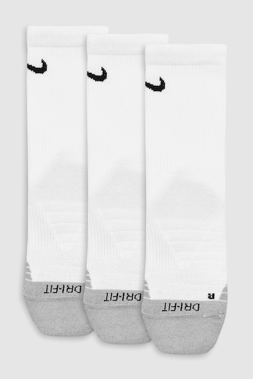 Nike White Cushioned Crew Socks 3 Pack