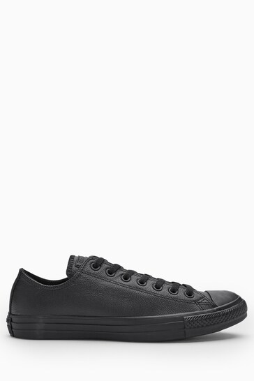 Buy Converse Black Chuck Taylor All Stars Leather Ox Trainers from the ...