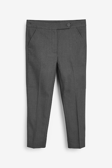 Grey Plain Front School Trousers (3-18yrs)