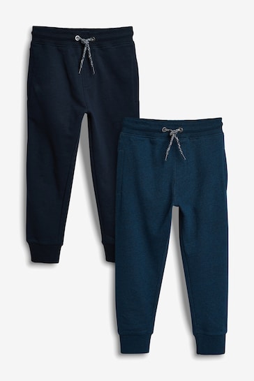 Blue/Navy Slim Fit Cotton Rich 2 Pack Joggers (3-16yrs)