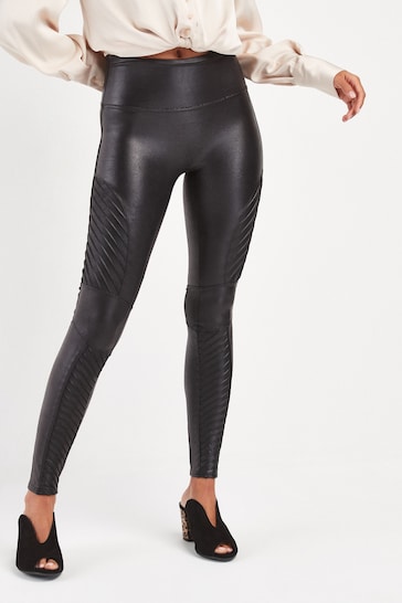 Buy SPANX® Medium Control Faux Leather Moto Shaping Leggings from the ...