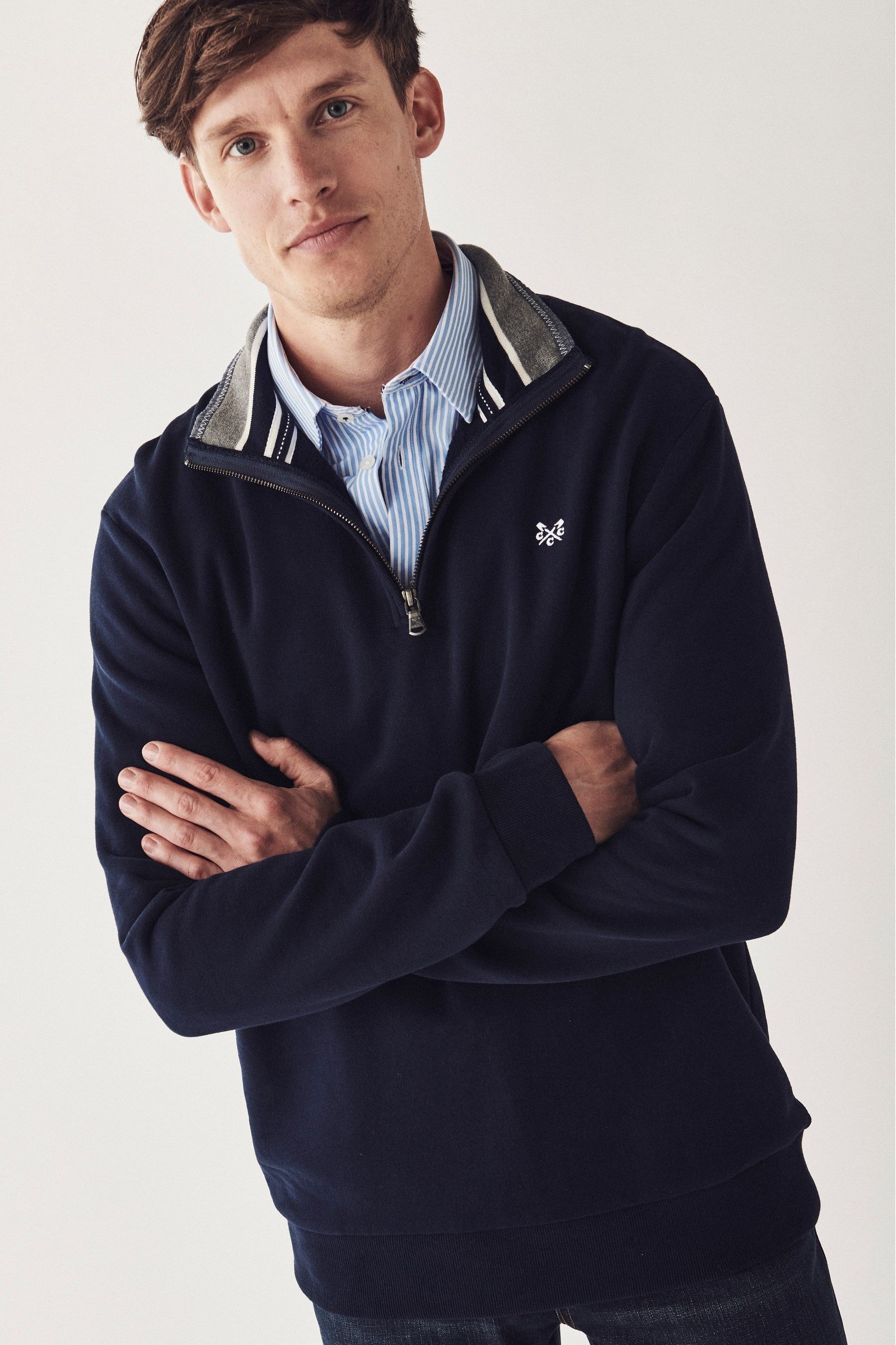 Buy Crew Clothing Company Green Classic 1/2 Zip Sweater from the Next