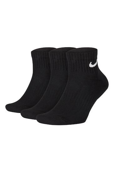 Nike Black Everyday Cushioned Ankle Socks 3 Pack