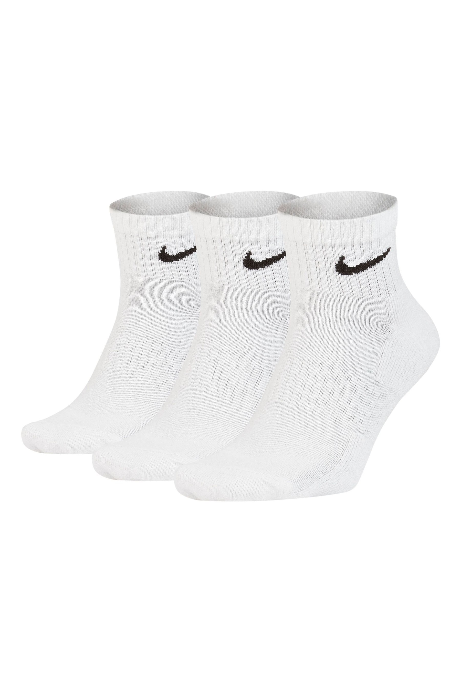Buy Nike White Everyday Cushioned Ankle Socks 3 Pack from the Next UK ...