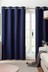 Navy Blue Cotton Eyelet Lined Curtains
