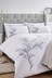 Midnight Pussy Willow Sprig Embroidered Duvet Cover And Pillowcase Set
