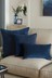 Navy Blue Soft Velour Small Square Cushion