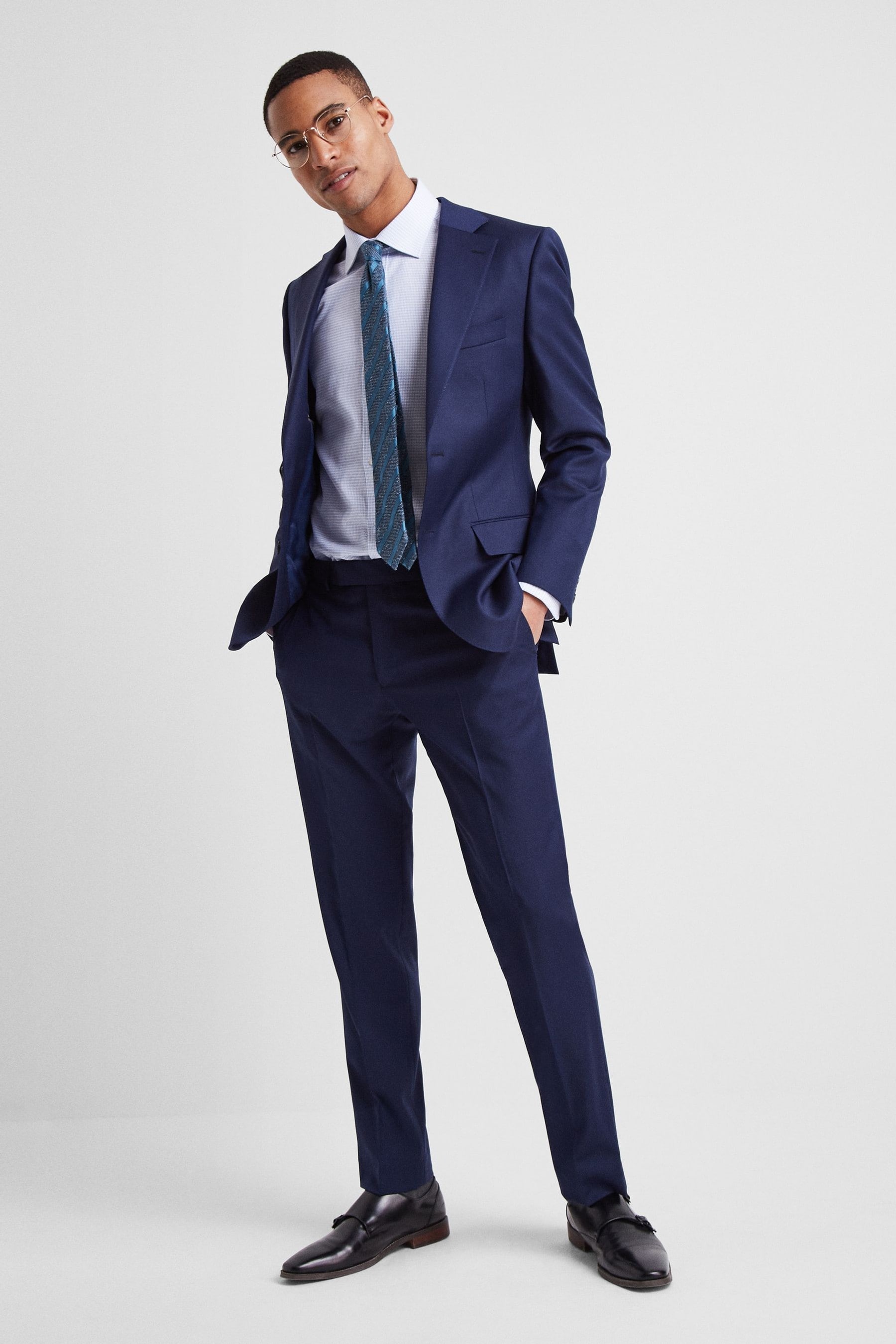 Buy Moss 1851 Tailored Fit Navy Twill Suit: Jacket from the Next UK ...