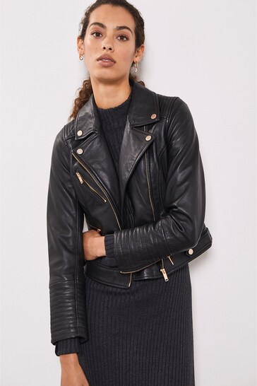 Buy Mint Velvet Casual Black Leather Jacket from the Next UK online shop
