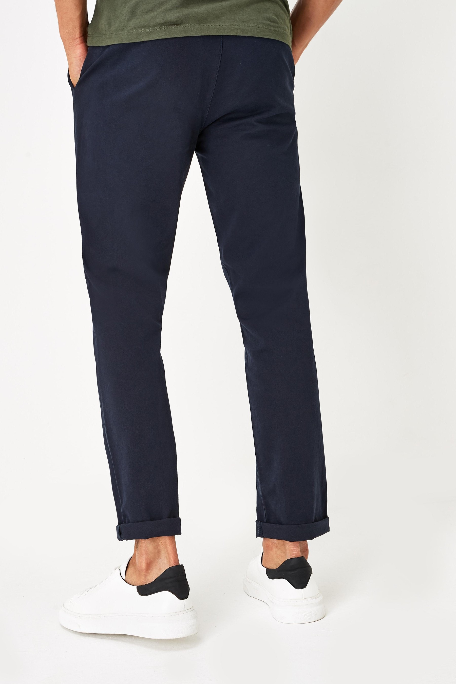 Buy Dark Blue Straight Fit Stretch Chinos from the Next UK online shop