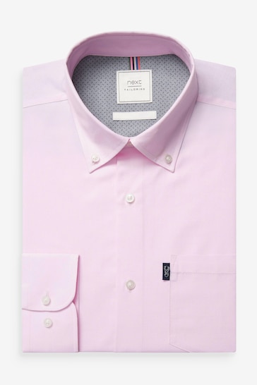 Light Pink Slim Fit Single Cuff Easy Iron Button Down Oxford Shirt