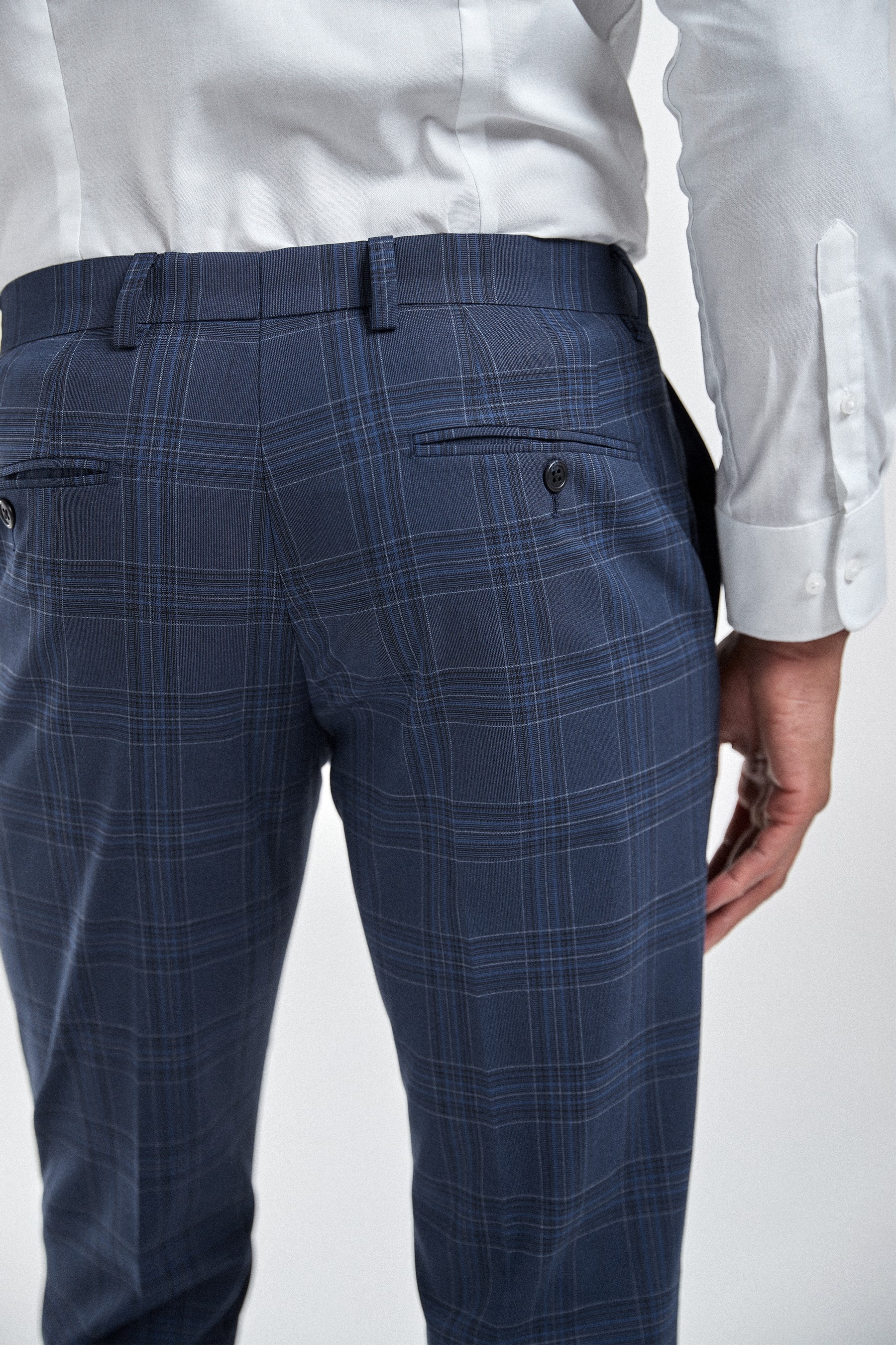 Buy Bright Blue Slim Fit Check Suit: Trousers from the Next UK online shop