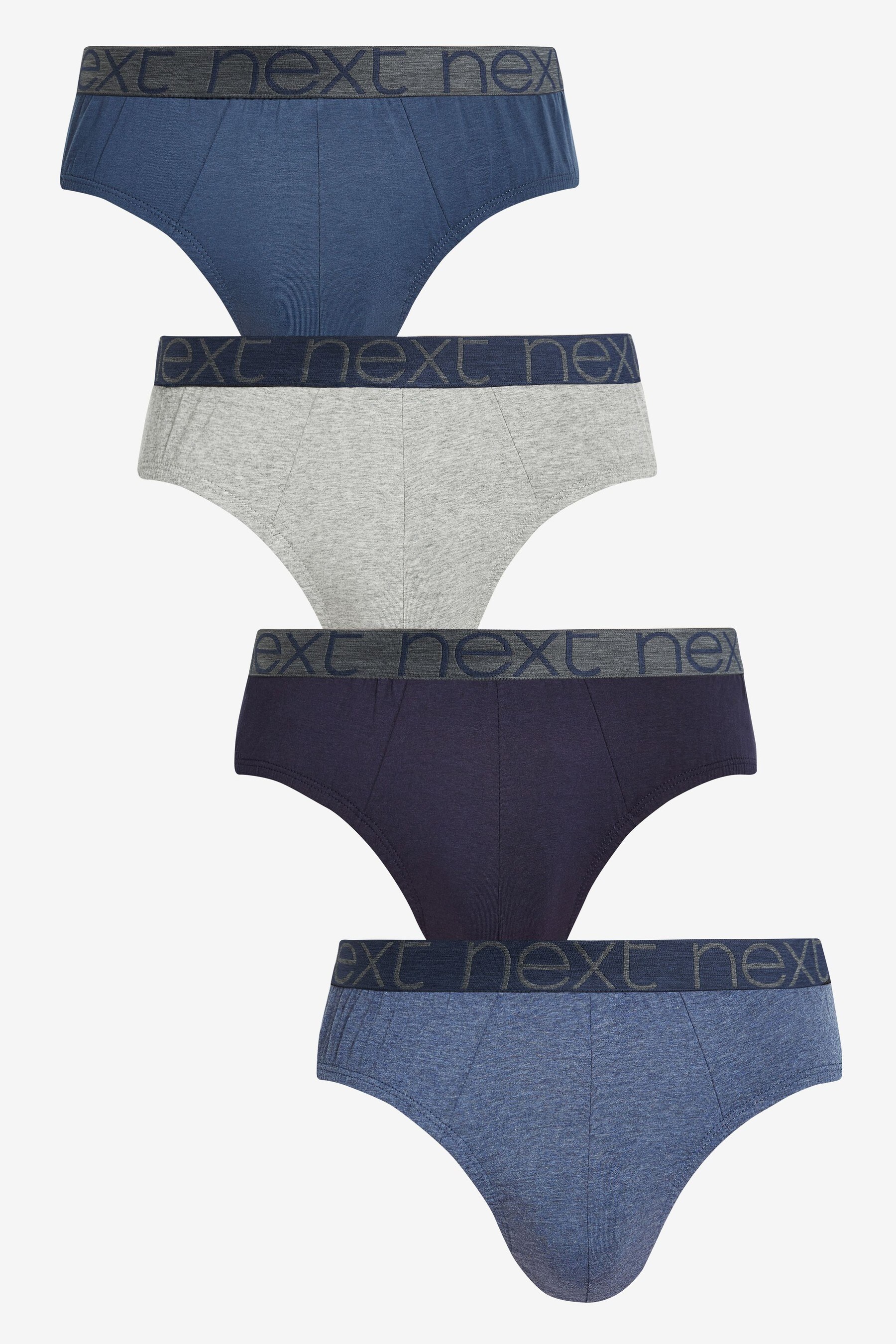 Buy Blue 4 pack Cotton Rich Briefs from the Next UK online shop