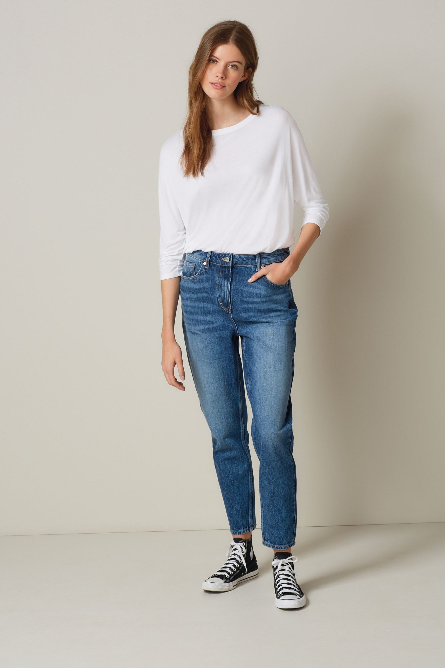 Buy Dark Blue Mom Jeans from Next Ireland