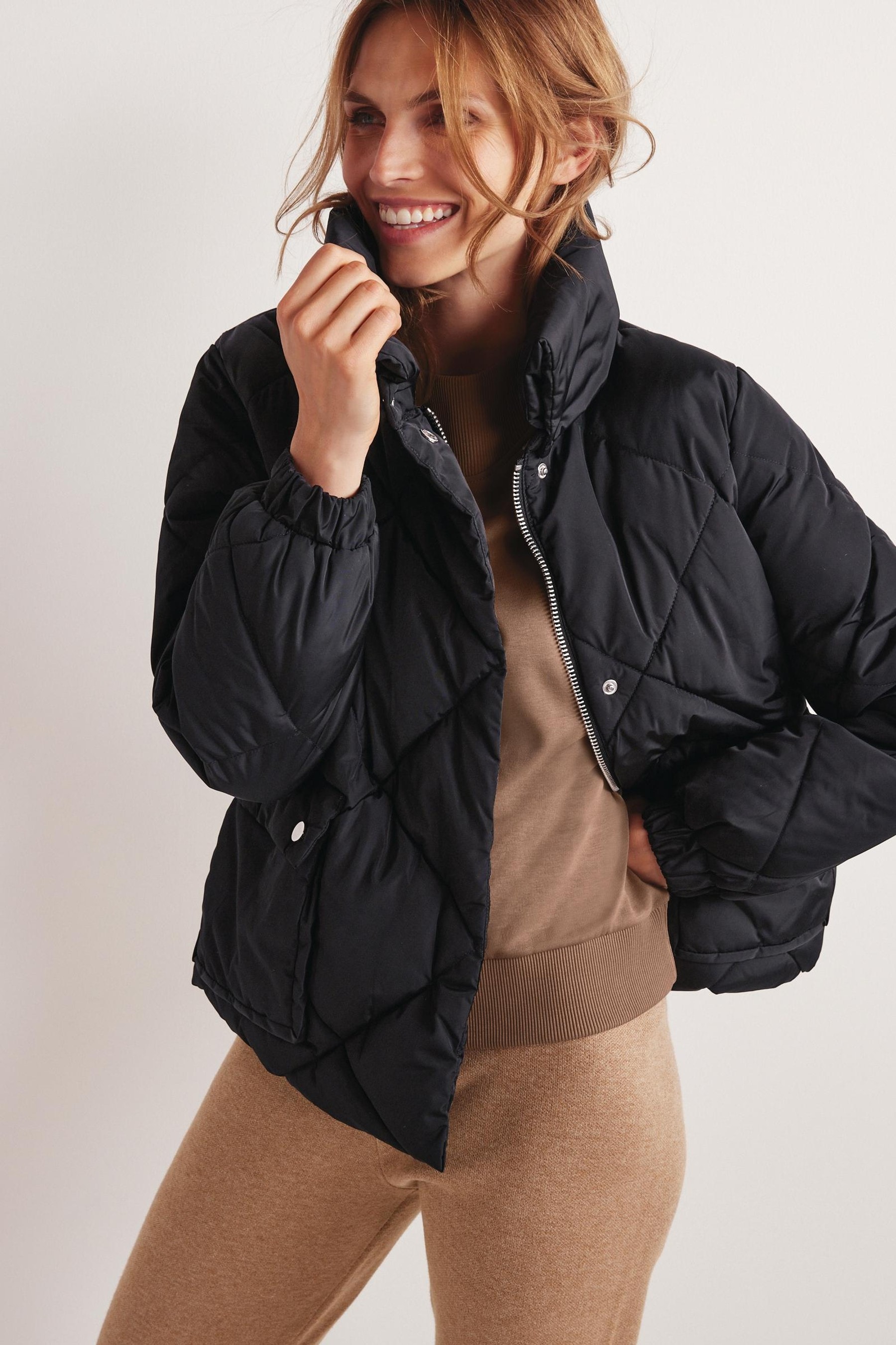 Buy Black Quilted Padded Jacket from the Next UK online shop