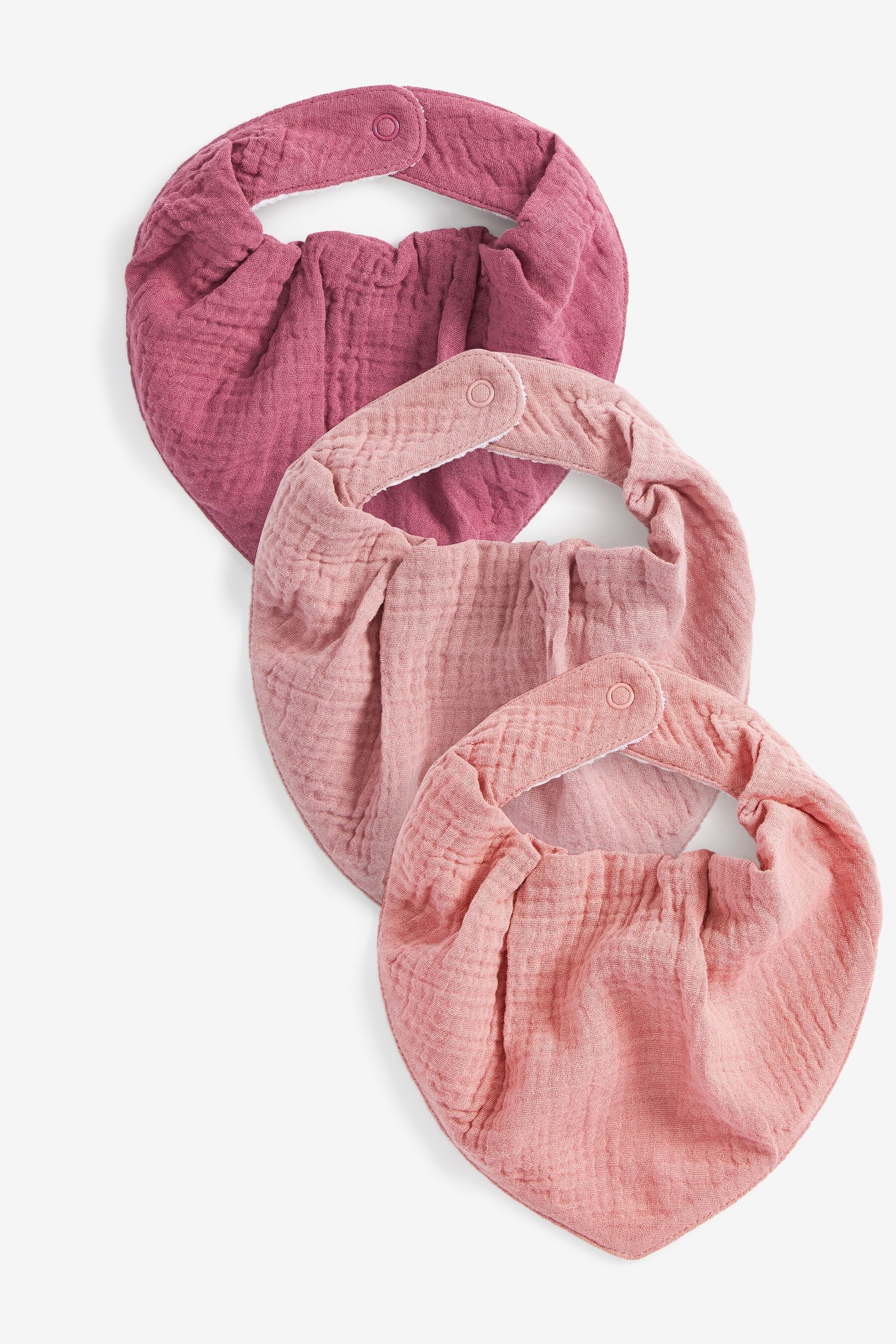 Buy Pink Muslin Dribble Baby Bibs 3 Pack from the Next UK online shop