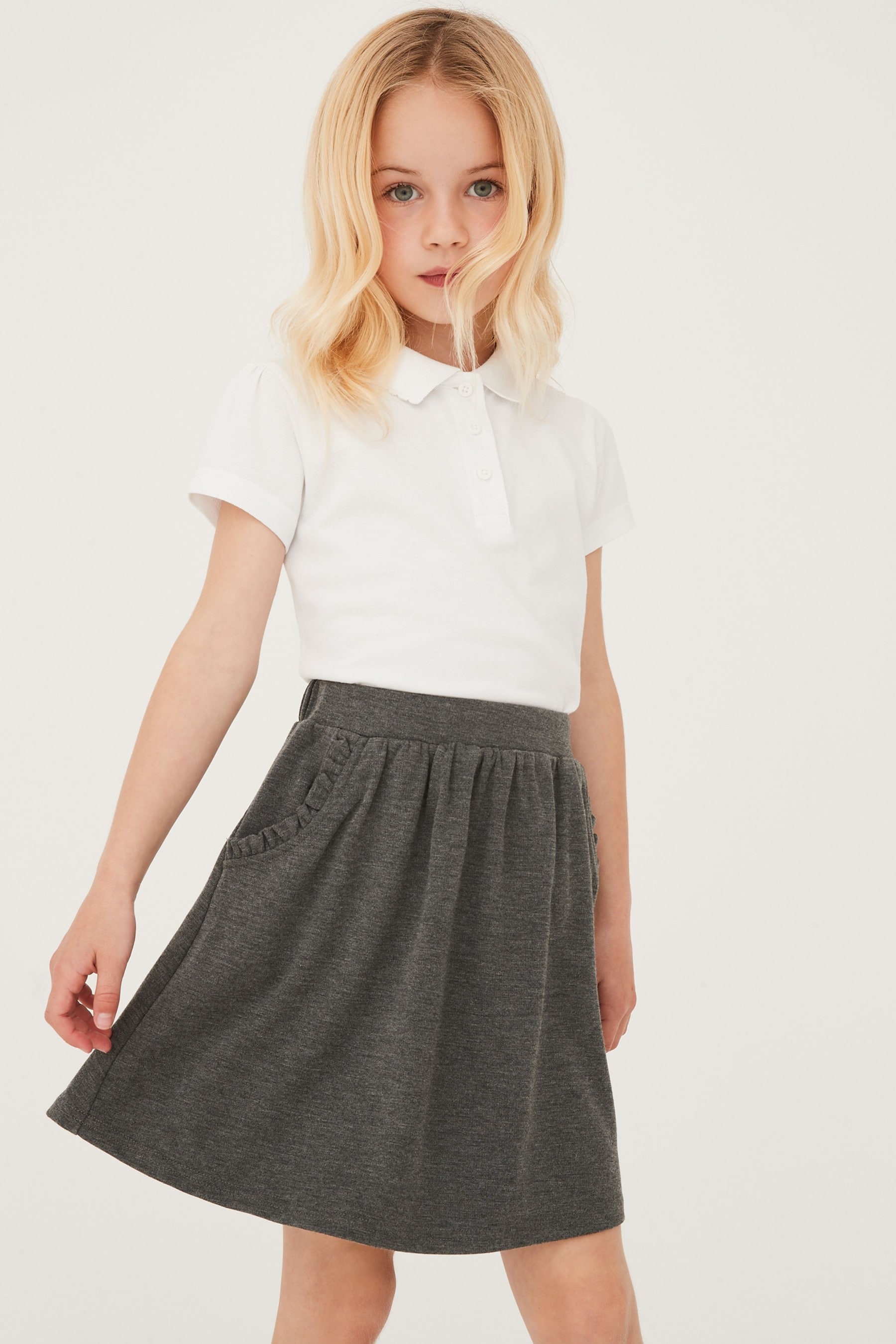 Grey school on sale skirts with pockets