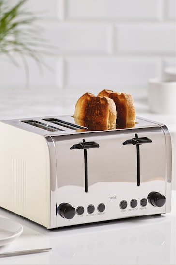 Cream 4 Slice Toaster