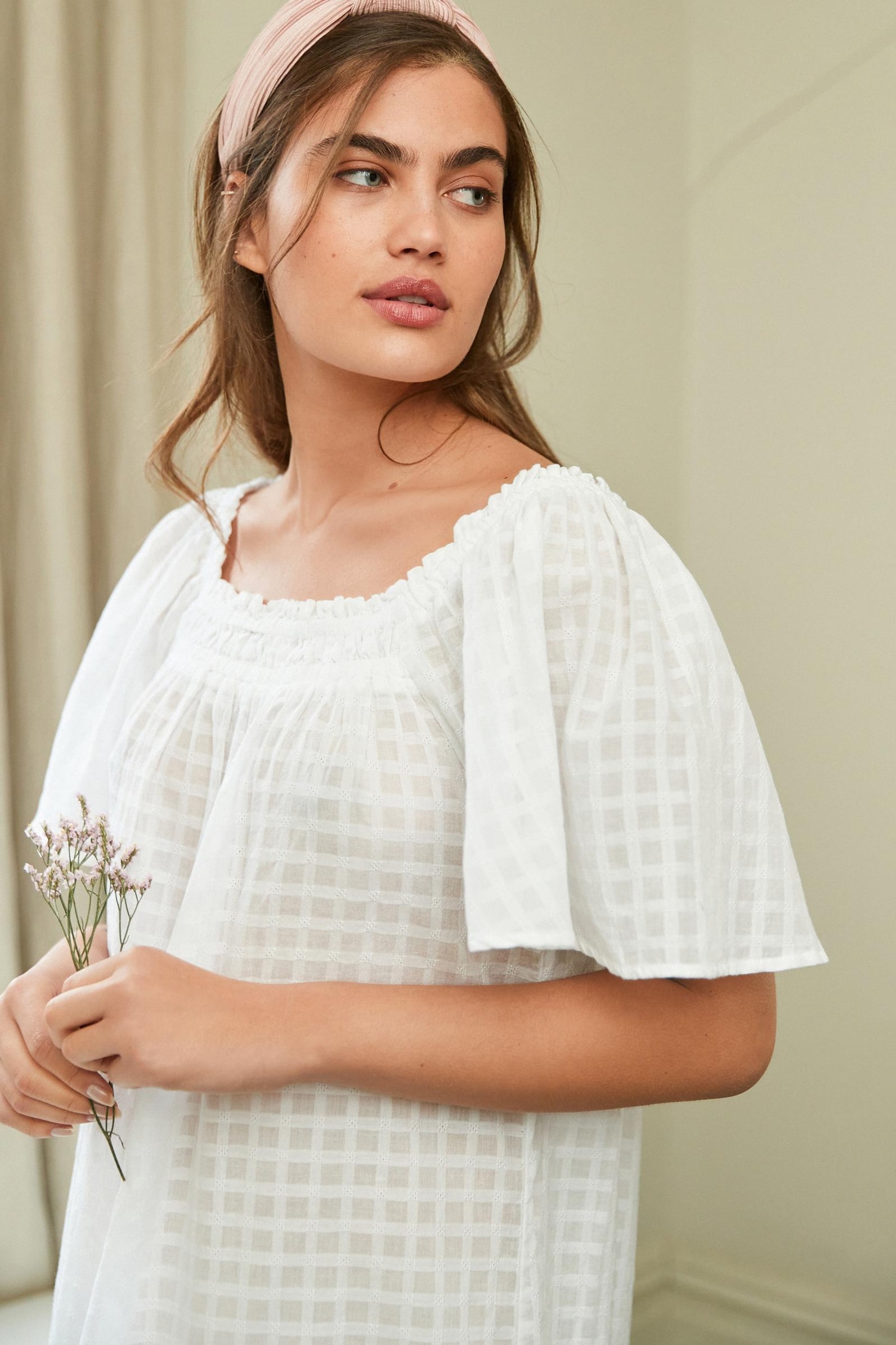 Night dress long white nightgown Women Nightgowns Cotton Short sexy nightwear vintage sleepwear 
