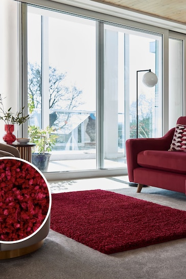 Red Premium Cosy Shaggy Rug