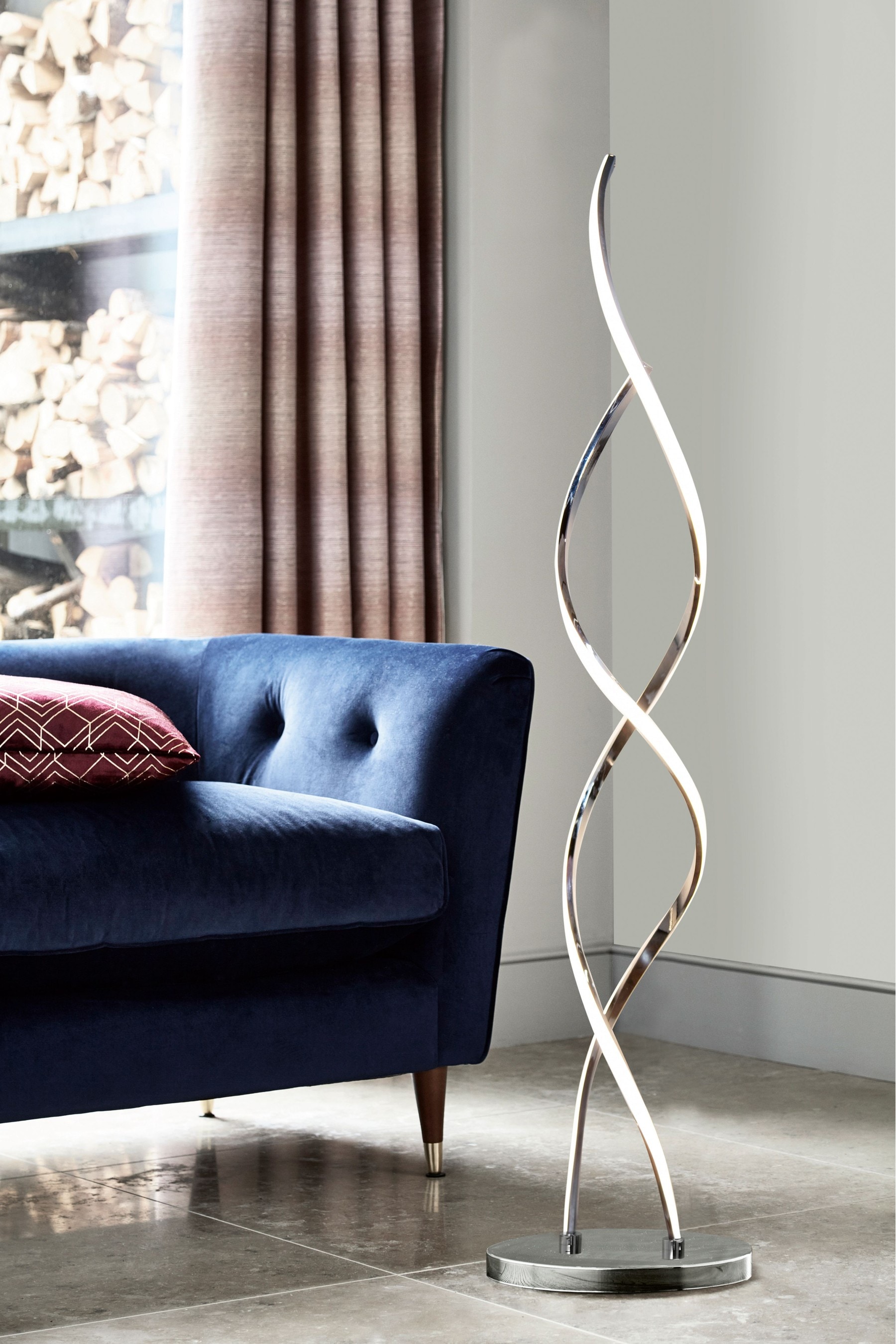 Chrome led store floor lamp