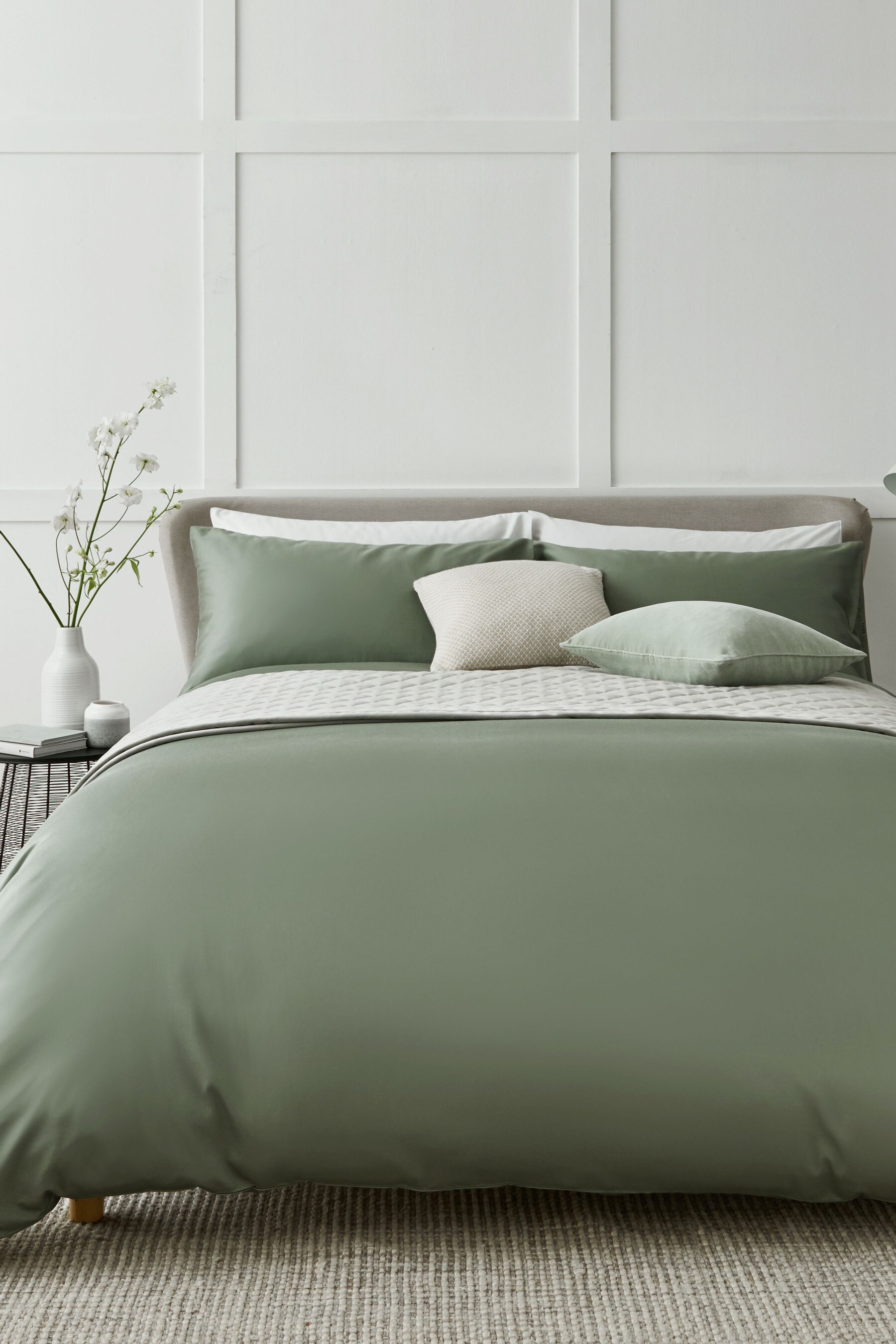 Sage green shop bedding set