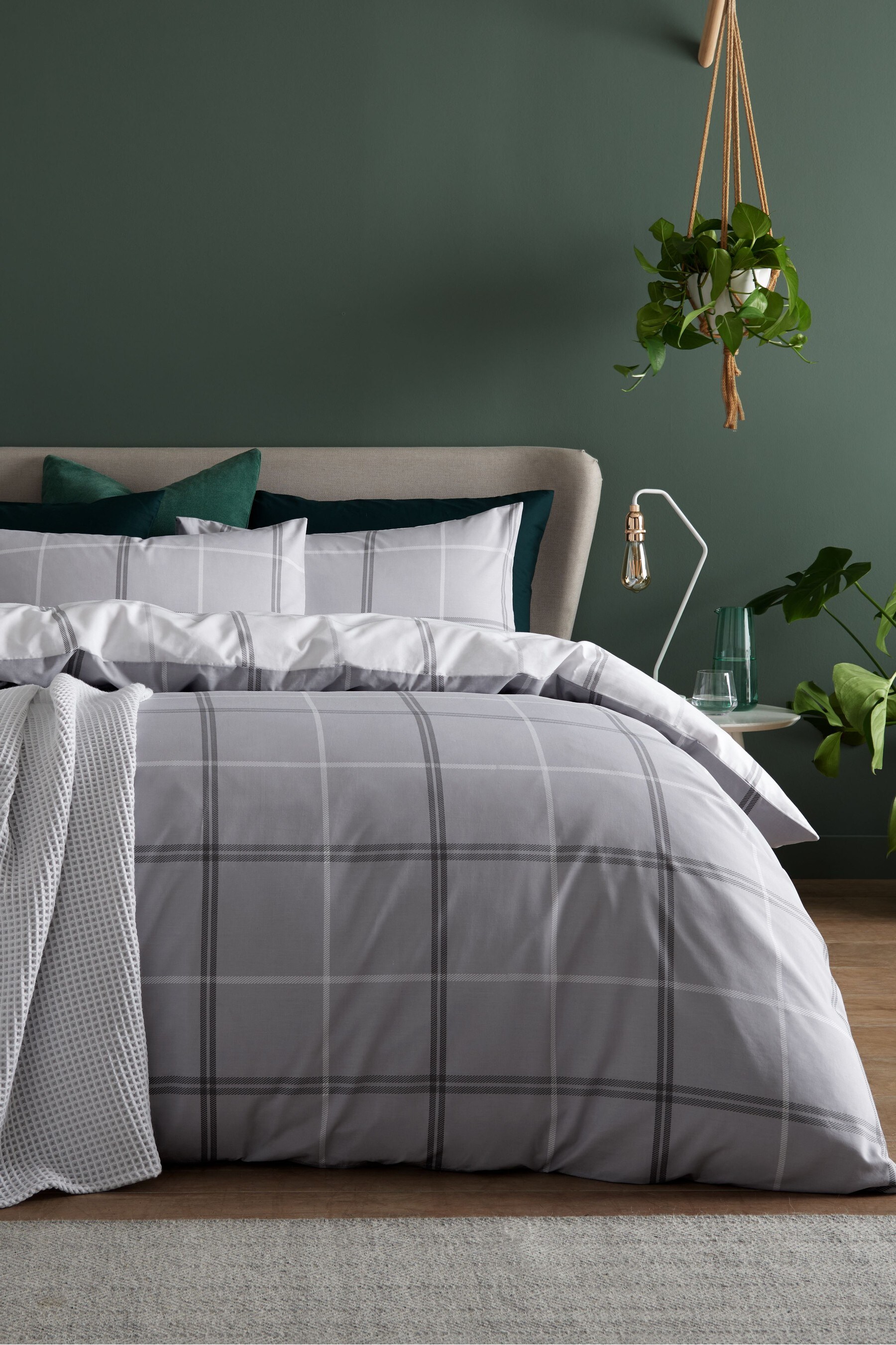 Buy 2 Pack Reversible Versatile Check Duvet Cover and Pillowcase Set from the Next UK online shop