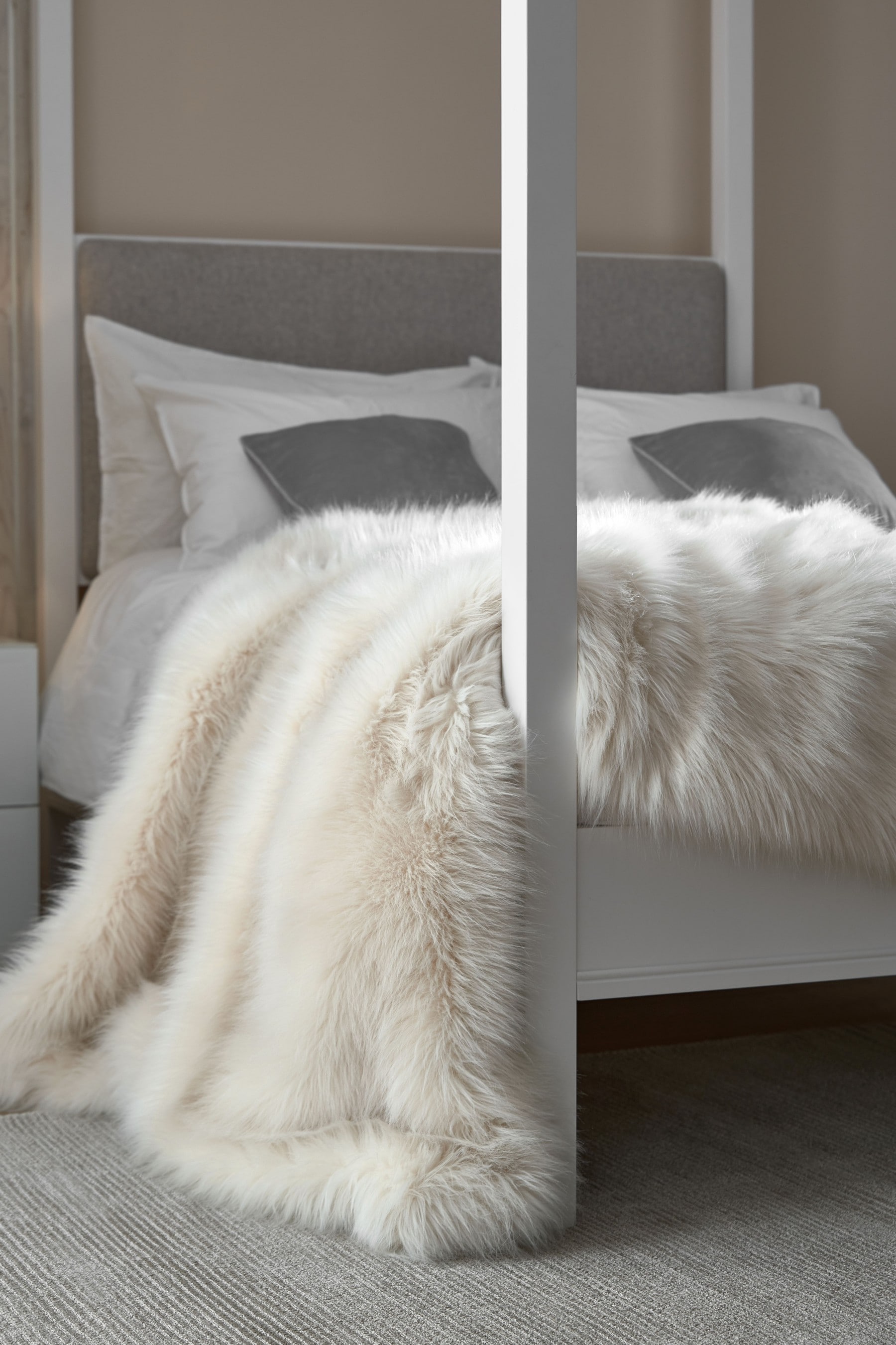 Buy Cream Long Faux Fur Throw from the Next UK online shop