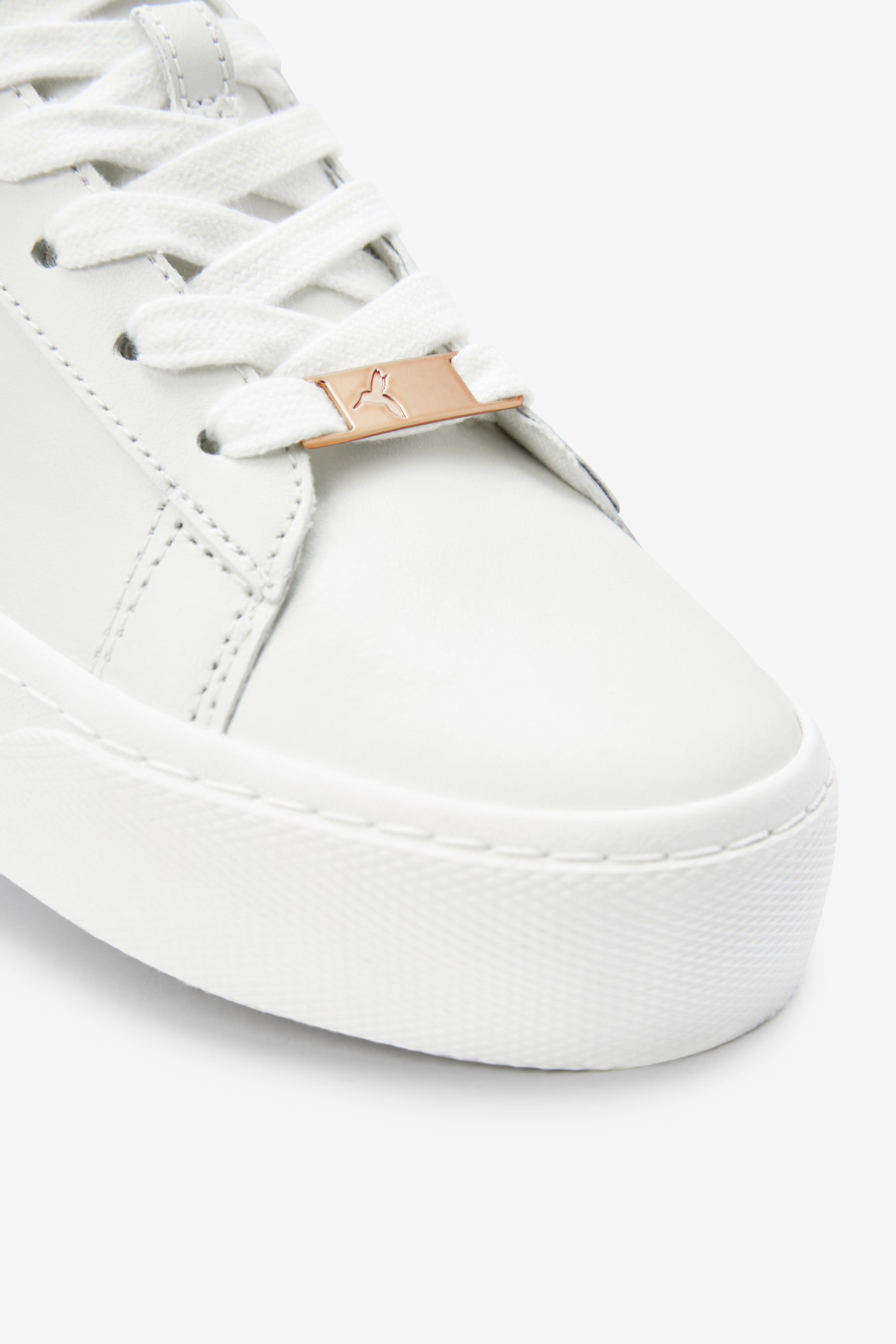 autograph leather lace up trainers
