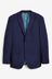 Bright Blue Regular Fit Two Button Suit: Jacket