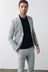 Light Grey Super Skinny Fit Motion Flex Suit: Jacket