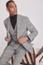 Grey Regular Fit Check Suit: Jacket