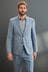 Blue Slim Fit Signature Nova Fides Fabric Linen Suit: Jacket
