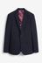 Navy Blue Slim Fit Signature Tollegno Fabric Motion Flex Puppytooth Suit: Jacket