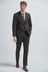 Black Tailored Fit Wool Mix Textured Suit: Jacket