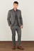 Grey Skinny Fit Trimmed Check Suit: Jacket