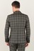 Grey Skinny Fit Trimmed Check Suit: Jacket