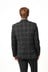 Black Tailored Fit Trimmed Check Suit: Jacket