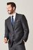 Charcoal Grey Tailored Fit Signature Empire Mills Fabric Flannel Suit: Jacket