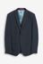 Navy Blue Regular Fit Two Button Suit: Jacket