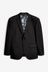 Black Tailored Fit Two Button Suit: Jacket