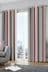 Fusion Pink Whitworth Stripe Lined Eyelet Curtains