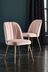 Set of 2 Opulent Velvet Blush Pink Stella Gold Finish Leg Dining Chairs