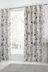 Fusion Grey Charity Floral Lined Eyelet Curtains